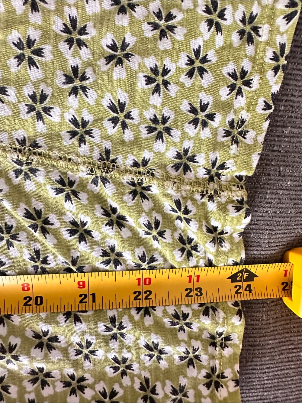 J. Jill Green Floral 3/4 Sleeve 100% Pima Cotton Center Seam Size M - Picture 15 of 16